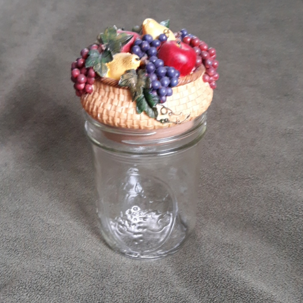 Home Interiors jar topper and canning jar
